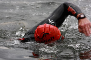 Preparing a lake for open swimming event